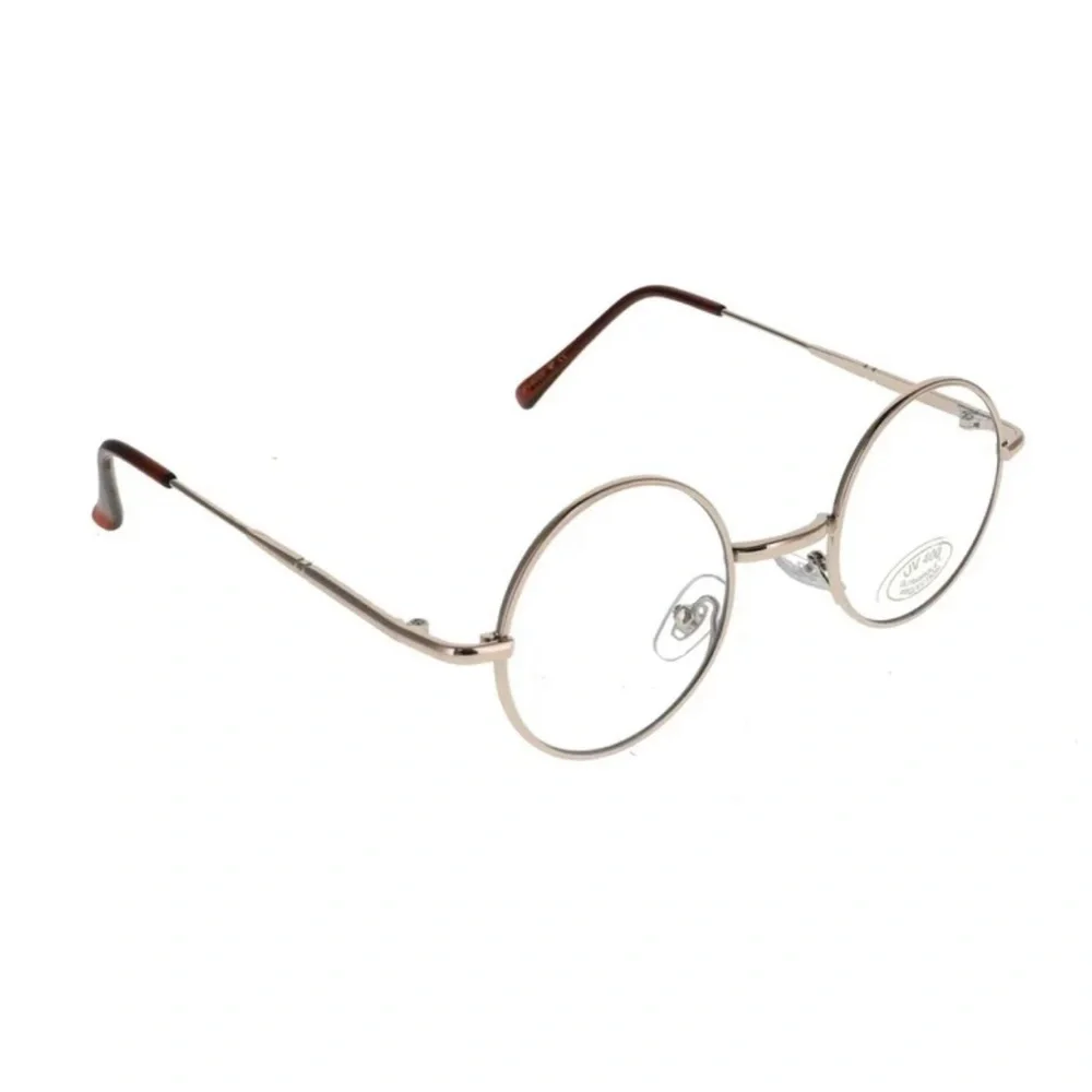 Men or Women OVERSIZED RETRO Style Clear Lens EYE GLASSES Large Round Gold Frame